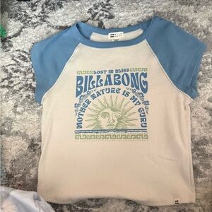 Billabong Blue and Cream Sun Graphic Tee